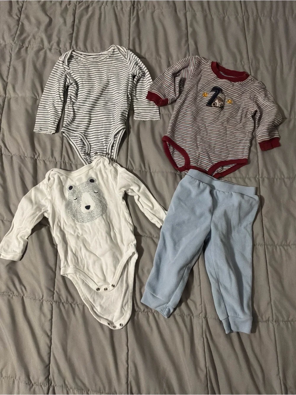 16 Piece 12 Month Mixed Brand Winter Baby Boy Bundle Lot